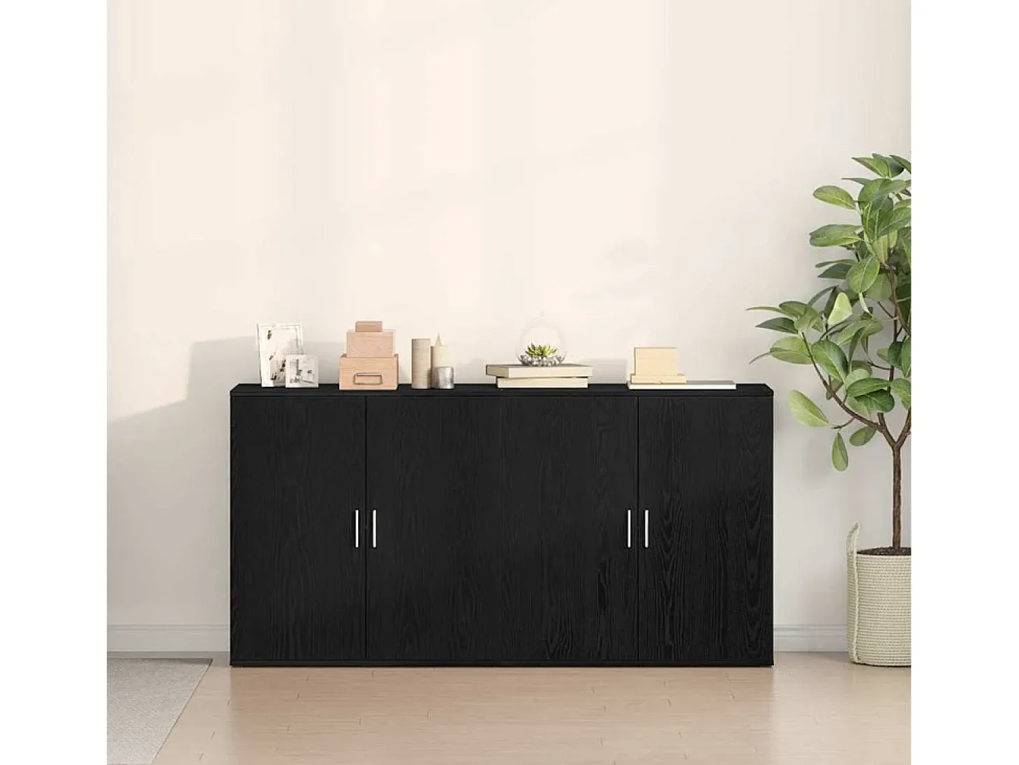 Tableros Lateral 2 piezas Roble negro 79 x 38 x 80 cm