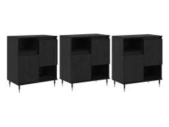 Tableros Lateral 3 piezas Roble negro 180 x 35 x 70 cm