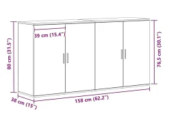 Tableros Lateral 2 piezas Roble artisan 79 x 38 x 80 cm