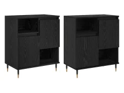 Tableros Lateral 2 piezas Roble negro 120 x 35 x 70 cm