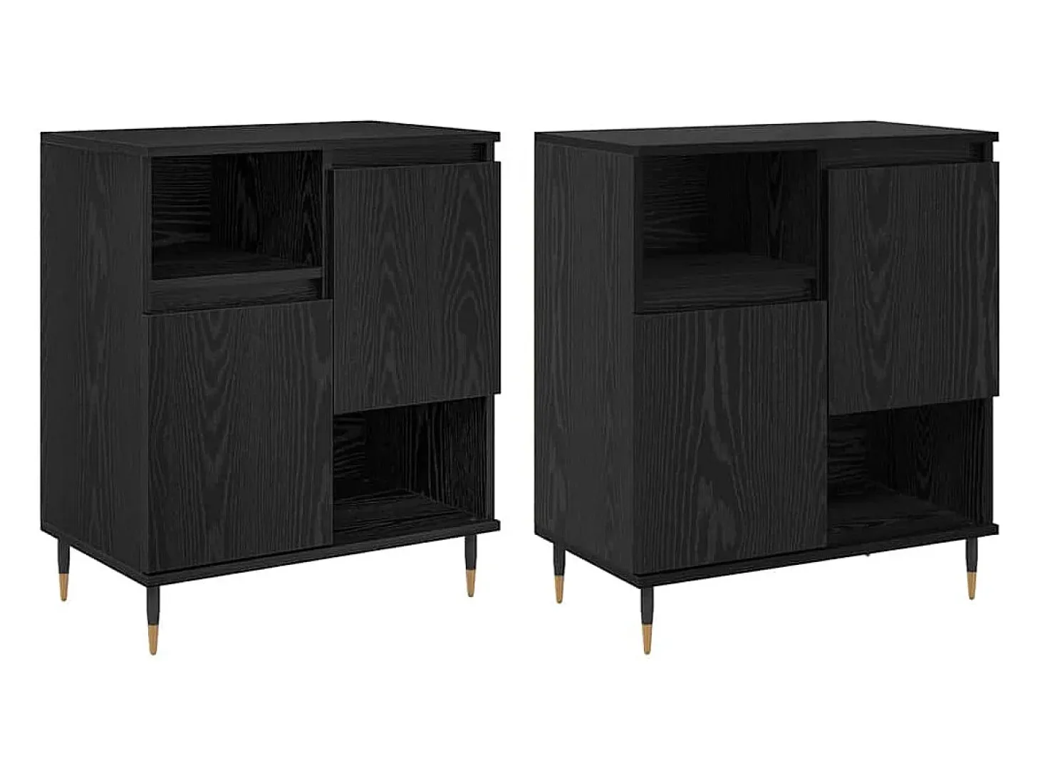 Tableros Lateral 2 piezas Roble negro 120 x 35 x 70 cm