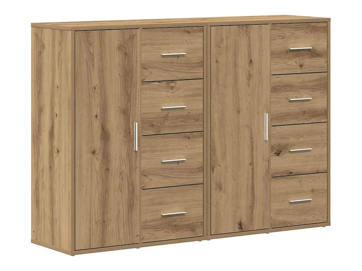 Tableros Lateral con cajón 2 piezas Roble artisan 60 x 31 x 84 cm