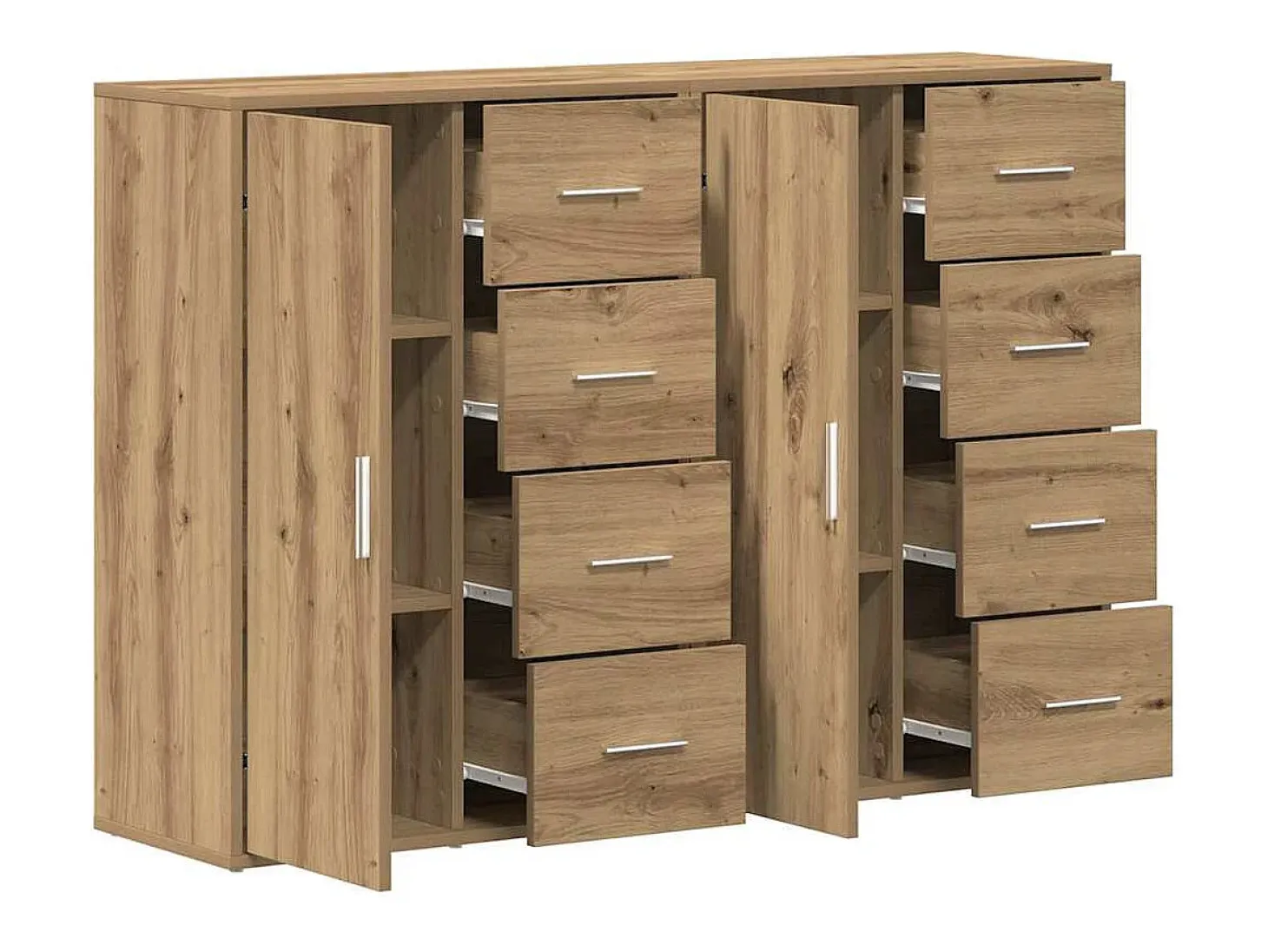 Tableros Lateral con cajón 2 piezas Roble artisan 60 x 31 x 84 cm