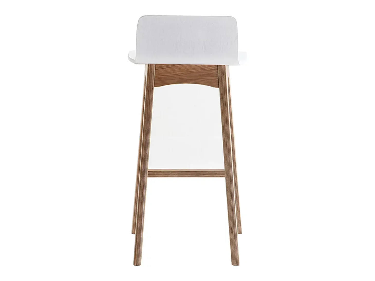 Taburete / Silla de bar escandinavo 65cm blanco patas madera BALTIK