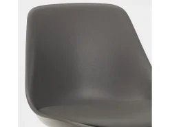 Taburete alto con cojín de diseño escandinavo para bar y cocinaWillis Wood - Gris