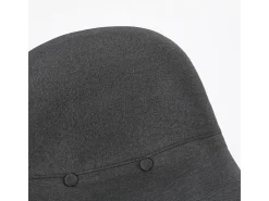 Taburete alto de bar cocina estilo nórdico en tela con respaldo Shona - Gris Oscuro