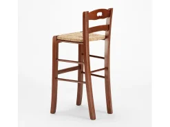 Taburete alto de madera con asiento de paja Hamburg bar pub y cocina
