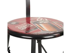 Taburete Alto De Metal Rojo