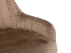 taburete alto de terciopelo y patas madera de haya - Beige - ELEANA
