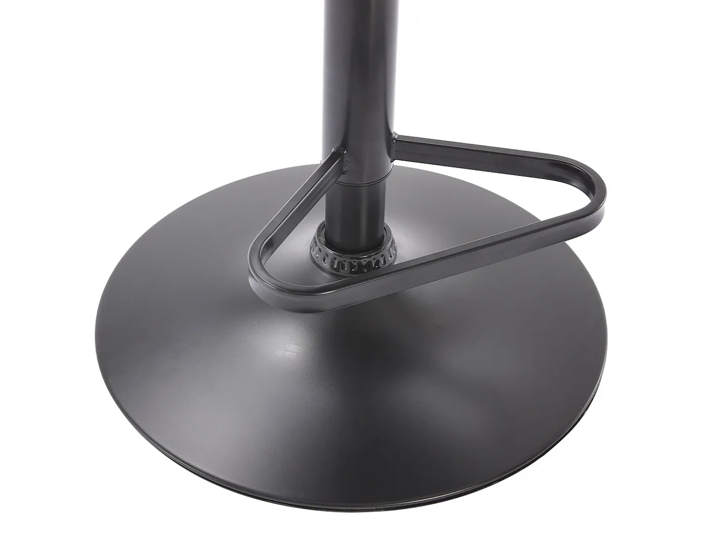 Taburete alto de terciopelo y metal - Altura ajustable - Negro - ELEANA