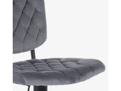 Taburete alto regulable para cocina tapizado en tejido terciopelo Toronto - Gris Oscuro