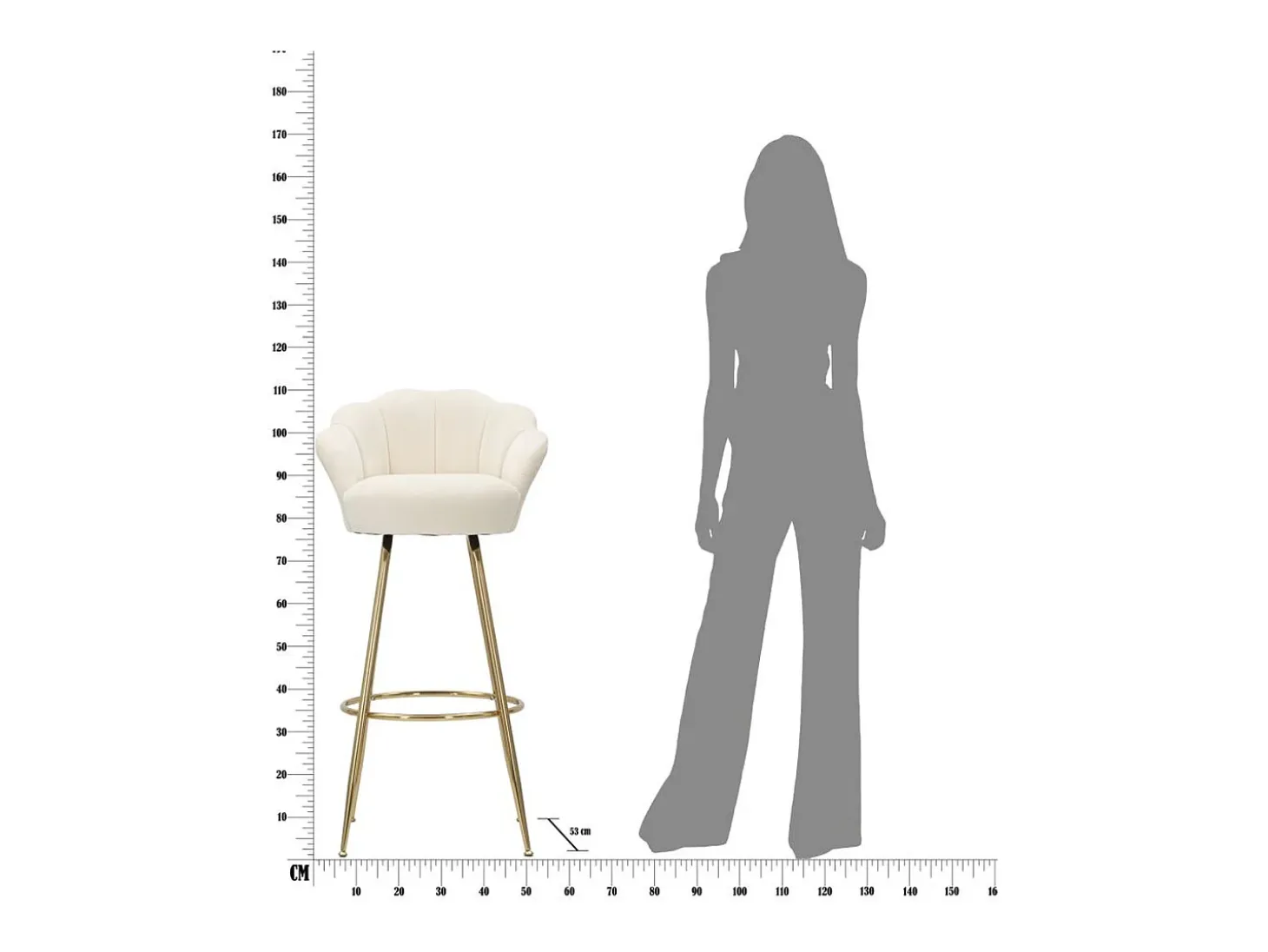 Taburete Alto VKH451, Beige, 55x53x110 cm, Kendra Home