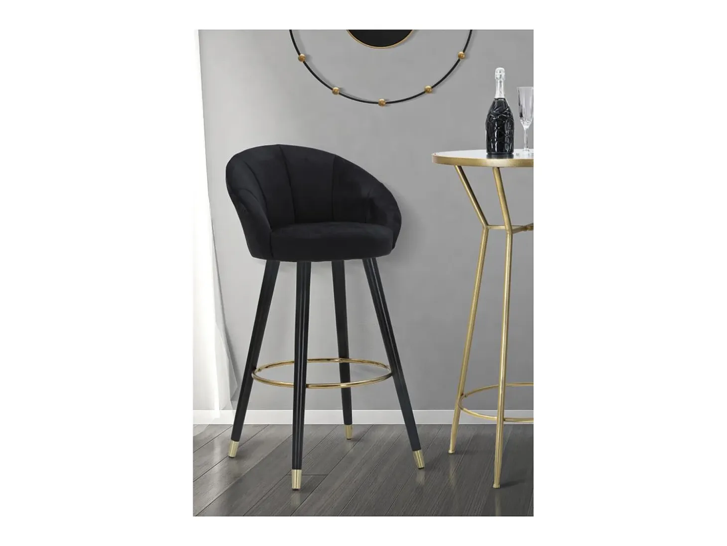 Taburete Alto VKH430, Negro, 55x56x104 cm, Kendra Home