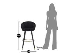 Taburete Alto VKH430, Negro, 55x56x104 cm, Kendra Home