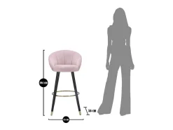 Taburete Alto VKH431, Rosa, 55x56x104 cm, Kendra Home