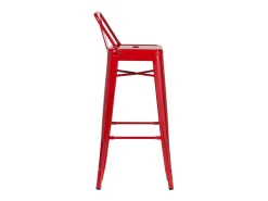 Taburete con respaldo de acero rojo brillante Kontoir 74 cm-Color Rojo