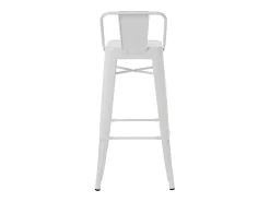 Taburete con respaldo de acero rojo brillante Kontoir 74 cm-Color Blanco