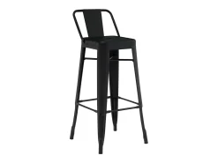 Taburete con respaldo de acero rojo brillante Kontoir 74 cm-Color Plata