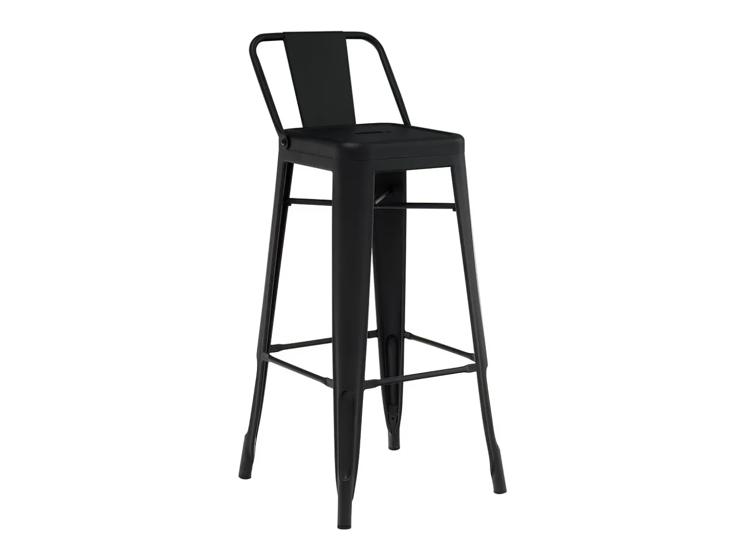 Taburete con respaldo de acero rojo brillante Kontoir 74 cm-Color Plata