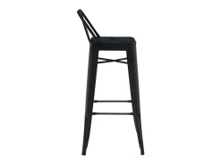 Taburete con respaldo de acero rojo brillante Kontoir 74 cm-Color Plata