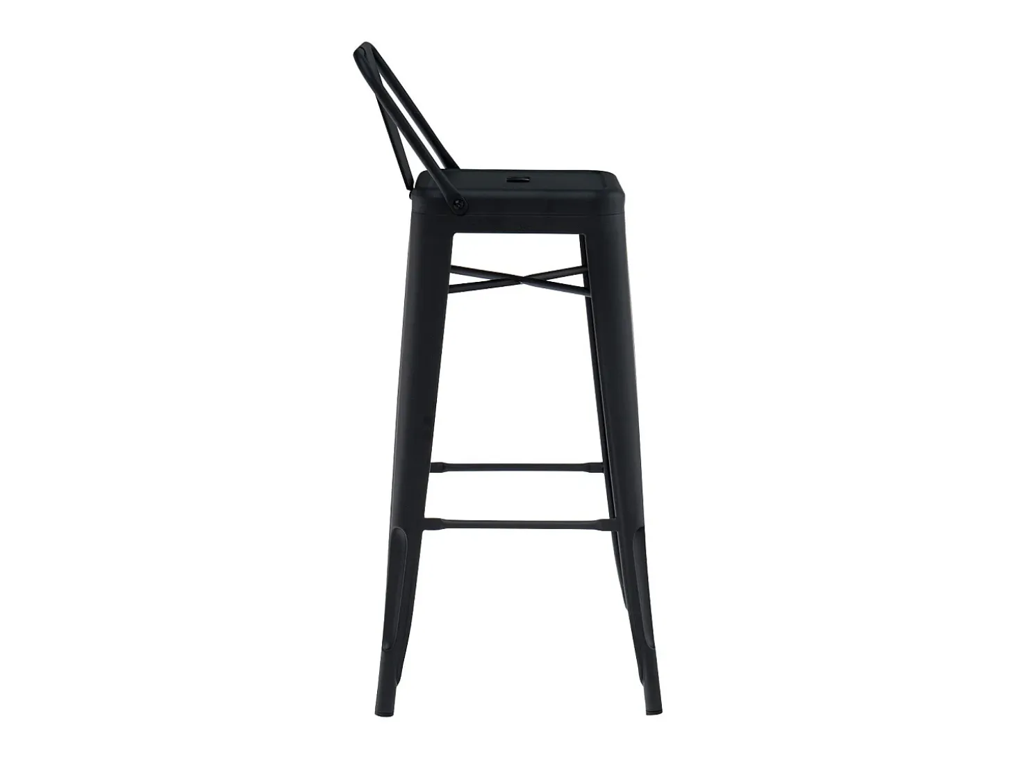 Taburete con respaldo de acero rojo brillante Kontoir 74 cm-Color Plata