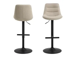 Taburete de bar Adisa altura regulable función giratoria beige.