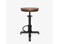 Taburete de bar ajustable con tornillo de rosca estilo industrial vintage Helix