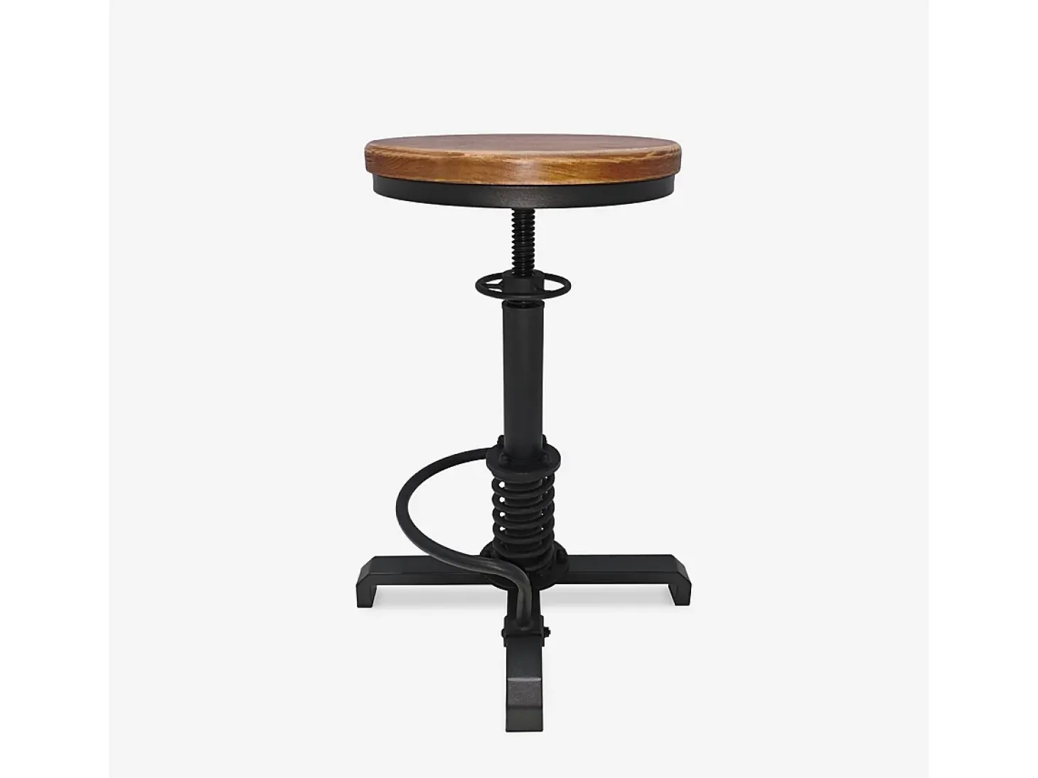 Taburete de bar ajustable con tornillo de rosca estilo industrial vintage Helix