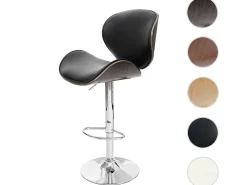 Taburete de bar Arklow, gris, imitación cuero negro