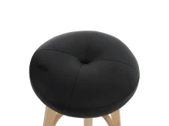 Taburete de bar Boras (juego de 2) giratorio, negro, patas claras