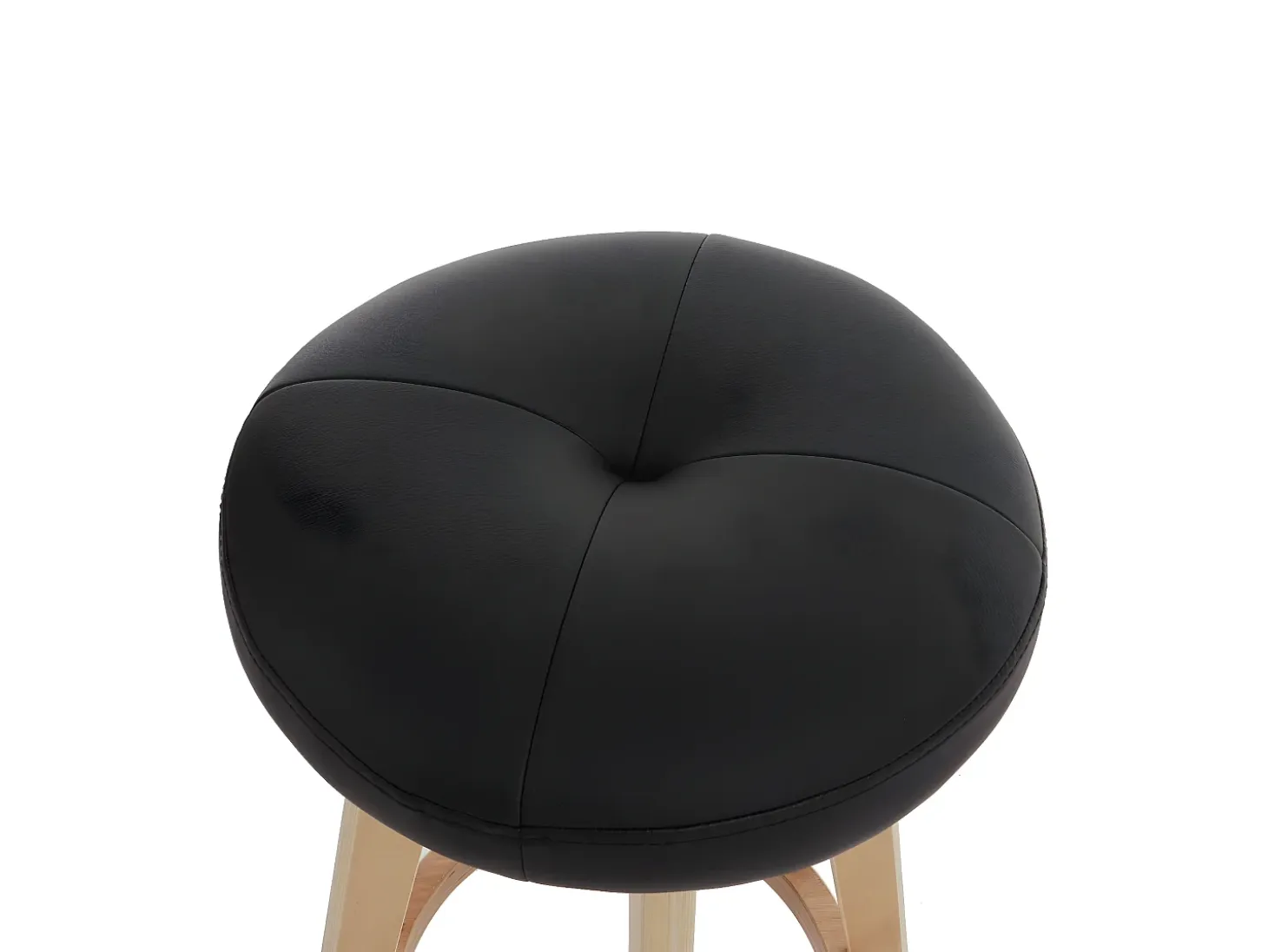 Taburete de bar Boras (juego de 2) giratorio, negro, patas claras