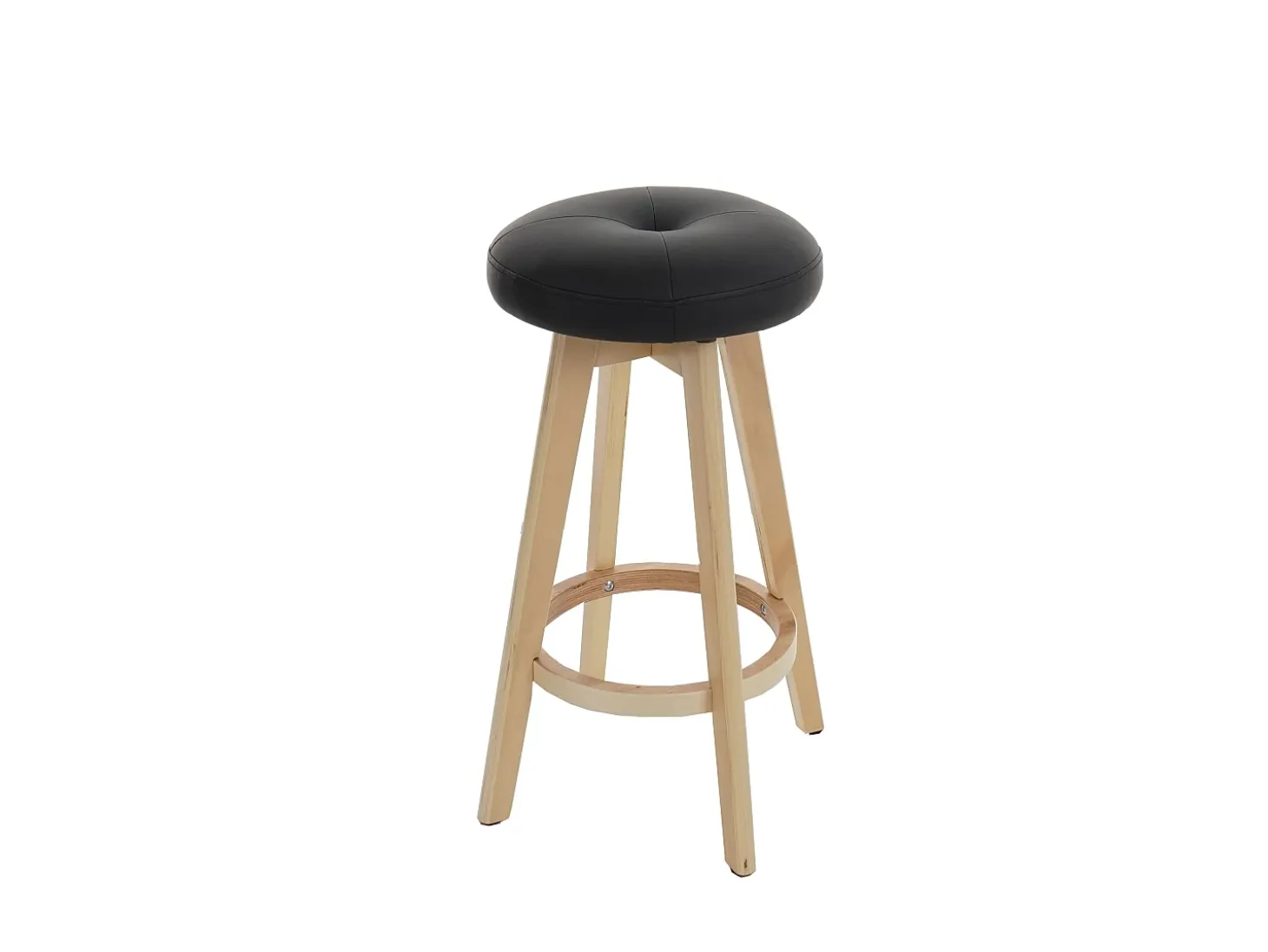 Taburete de bar Boras (juego de 2) giratorio, negro, patas claras