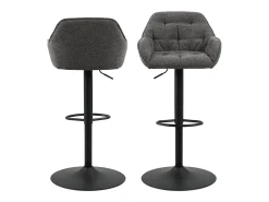 Taburete de bar Brooke función giratoria y cartucho de gas color gris.