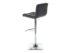 Taburete de bar Cadiz (set de 2), piel sintética negra, base cromada