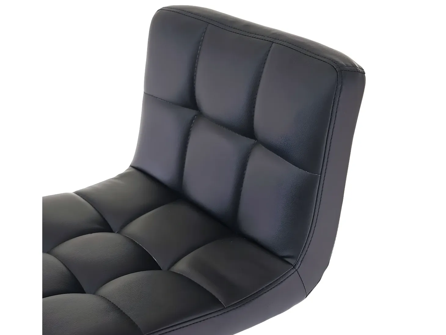 Taburete de bar Cadiz (set de 2), piel sintética negra, base cromada
