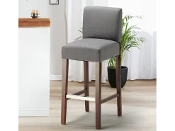 Taburete de bar Cocina de madera estilo Henriksdal alto 74 cm Comfort XL - Gris