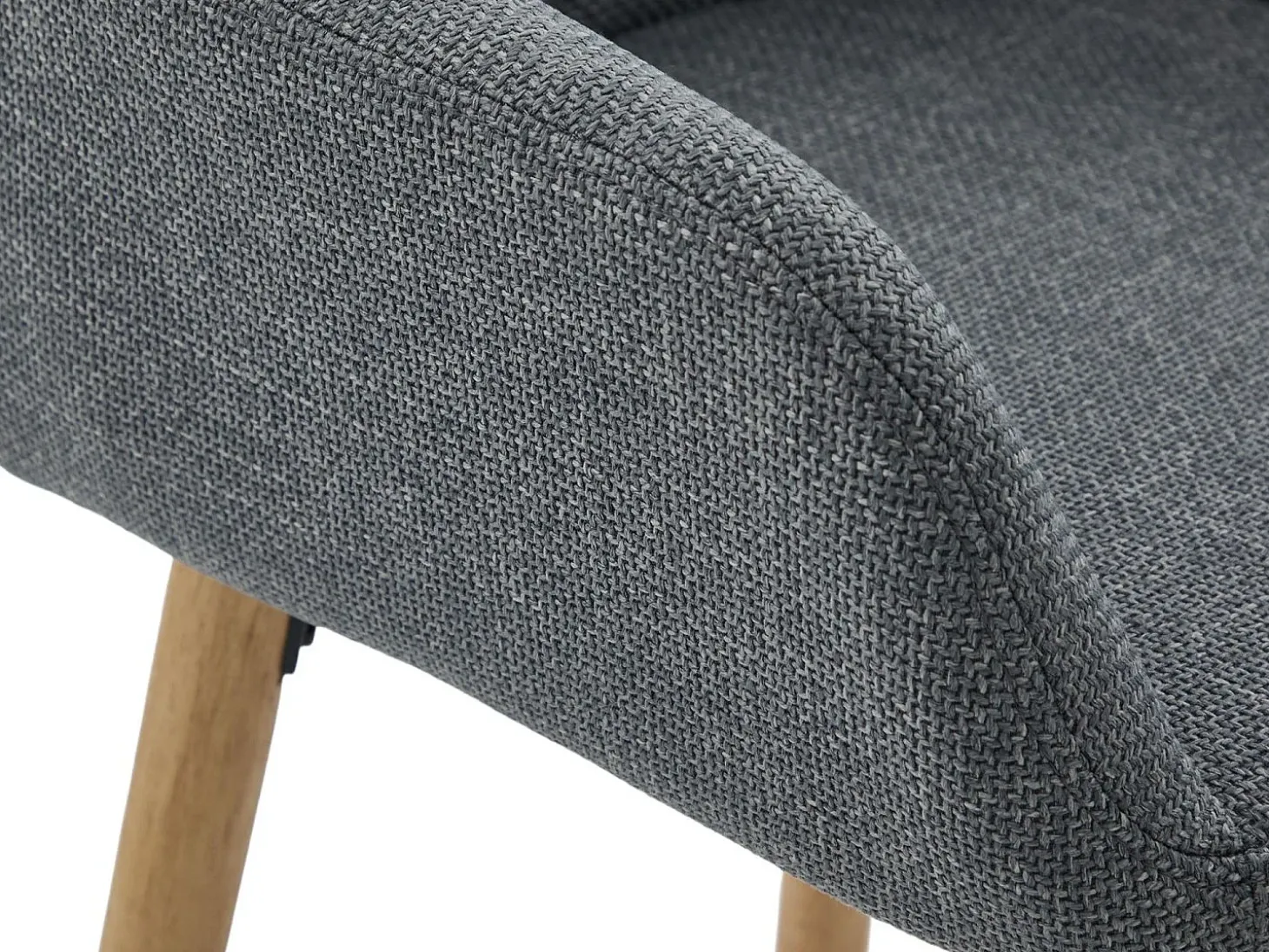 Taburete de Bar con Respaldo y Reposabrazos - Pies en Roble, Asiento de Lino - Altura Fija 75 cm - Ideal para Mostrador, Isla de Cocina, Barra