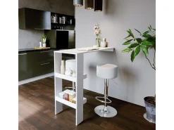 Taburete de bar conjunto de 2 blanco 33x33x92
