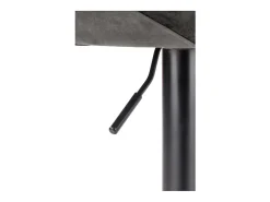 Taburete de bar contemporáneo de terciopelo gris con estructura de metal negro BEDIVERE