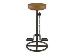 Taburete de bar de 73 cm en cuero marrón - Gaya