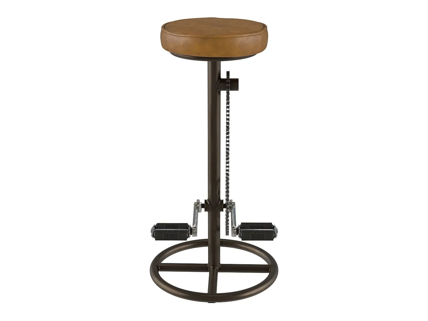 Taburete de bar de 73 cm en cuero marrón - Gaya