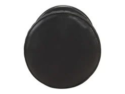 Taburete de bar de cuero genuino negro