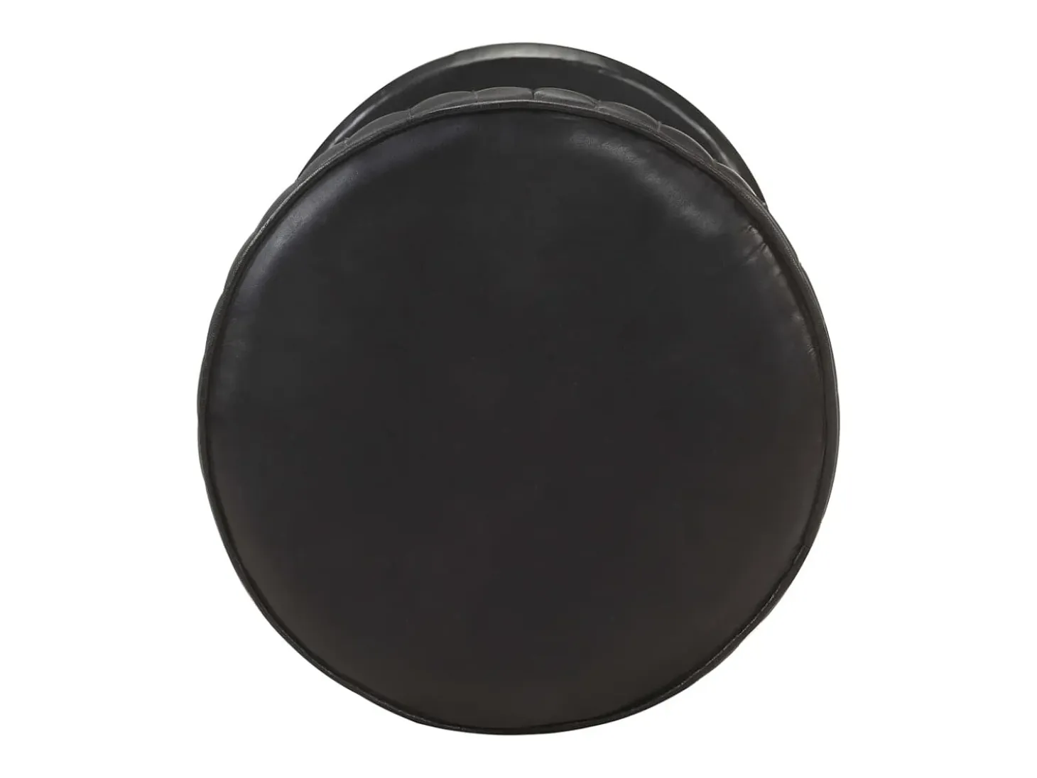 Taburete de bar de cuero genuino negro