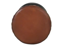 Taburete de bar de cuero genuino marrón