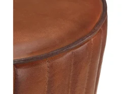 Taburete de bar de cuero genuino marrón
