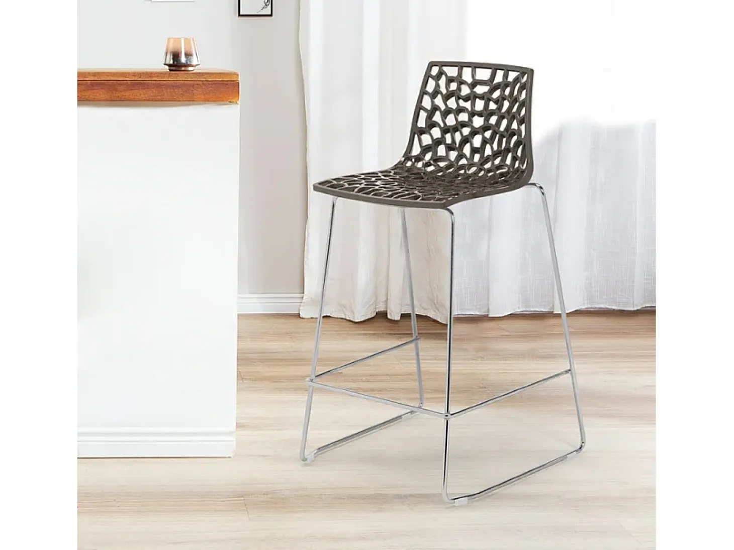 Taburete de bar de diseño Grand Soleil 64cm Mini Spider - Marrón