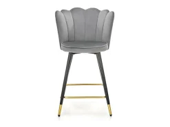 Taburete de bar de diseño en terciopelo gris Sundo