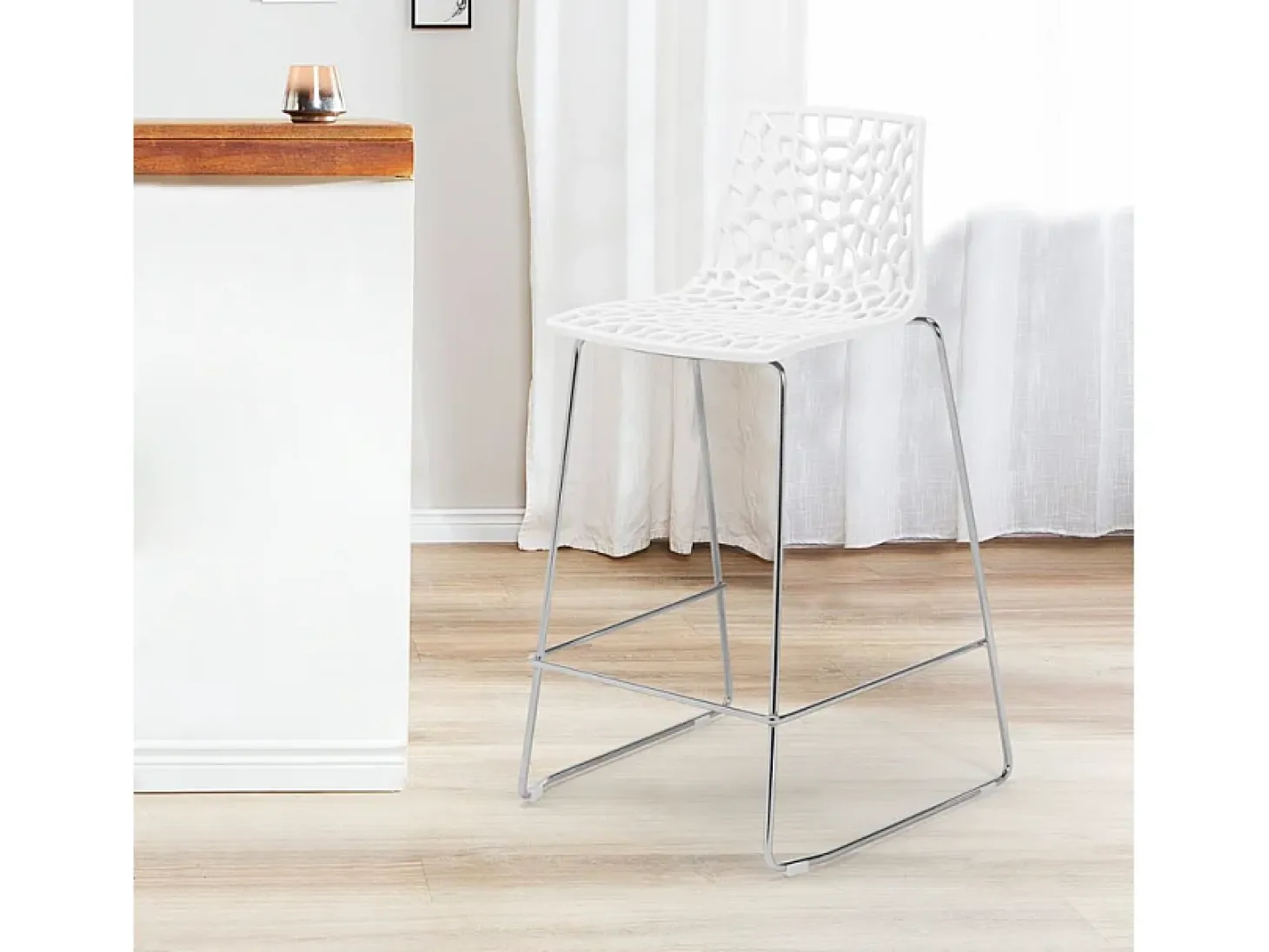 Taburete de bar de diseño Grand Soleil 64cm Mini Spider - Blanco