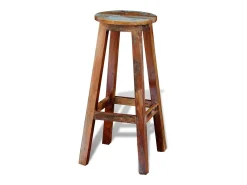 Taburete de bar de madera maciza recuperada