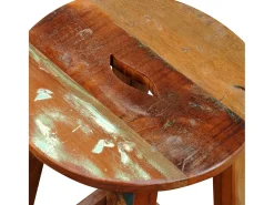 Taburete de bar de madera maciza recuperada
